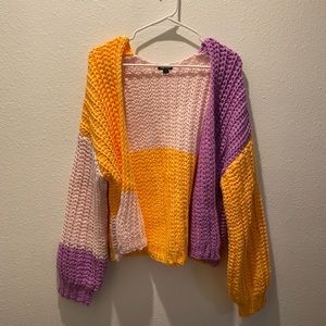 Neon Colorblock Knit Sweater
